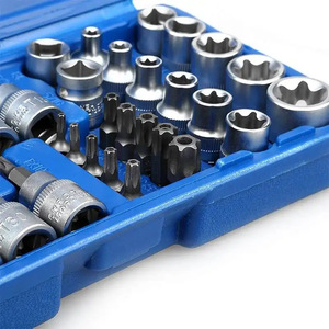 34Pc <b>Screwdriver</b> Socket <b>Set</b> 1/4 In Chrome Vanadium Steel <b>Bits</b> For Mechanical And Automotive Repair Tool Case - Product Image 4