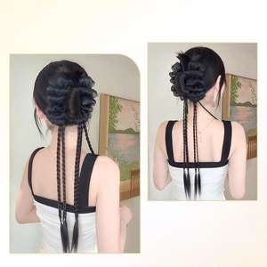 Coolhair Peluca <span class=keywords><strong>de</strong></span> <span class=keywords><strong>Cabello</strong></span> Largo para Mujer, <span class=keywords><strong>Moño</strong></span>, <span class=keywords><strong>Trenza</strong></span> <span class=keywords><strong>de</strong></span> <span class=keywords><strong>Cabello</strong></span> <span class=keywords><strong>Postizo</strong></span>, <span class=keywords><strong>Trenza</strong></span> <span class=keywords><strong>de</strong></span> Flores Naturales, Media <span class=keywords><strong>Trenza</strong></span>, Extensiones <span class=keywords><strong>de</strong></span> <span class=keywords><strong>Cabello</strong></span> <span class=keywords><strong>con</strong></span> Fibra - Product Image 2