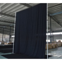 Kit de Scène Modulaire Télescopique à Installation Rapide pour Événements et Mariages, en Aluminium Argenté avec Rideaux en Velours