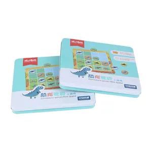 Caja de hojalata con impresión personalizada, caja de hojalata Irregular para tarjetas de juego, venta al por mayor