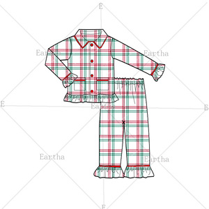 Pijamas Familiares Navideños de Algodón, Conjunto de Pijamas a Cuadros para Niños, Pijamas de Invierno para Niñas - Product Image 6