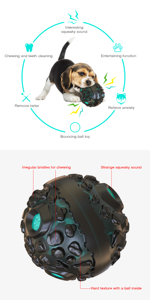 Meteorite Texture Anti-Pull palla che rimbalza con funzione cigolante novità in stile cartone animato rimozione della placca dei denti effetto sonoro di masticazione - Product Image 2