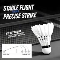 Volant de badminton professionnel de tournoi, non coupé, hybride, écologique, durable, léger, avec tête en liège sandwich 2 couches et plumes de canard de qualité.