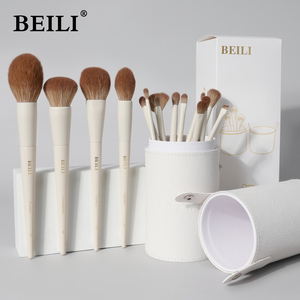 Ensemble <span class=keywords><strong>de</strong></span> pinceaux <span class=keywords><strong>de</strong></span> maquillage professionnels en poils synthétiques vegan avec manche en bois, luxe, 15 pièces, pour le visage, les fards à joues, les fards à paupières, emballage en PU, idéal pour les voyages - Product Image 5