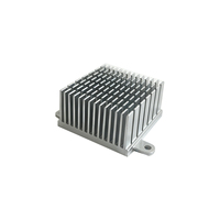 Radiateur en aluminium extrudé carré avec patins de montage intégrés, à ailettes verticales denses, pour amplificateur de puissance audio