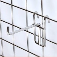 Crochets d'affichage muraux en métal blanc robuste résistant à la rouille pour les magasins de détail, accessoire pour les supports muraux en grille de supermarché