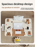 Bureau d'ordinateur pliable pour chevet, dortoir, chambre à coucher, fenêtre en baie, bureau d'étude paresseux pour étudiant avec port USB, porte-gobelet et étagère