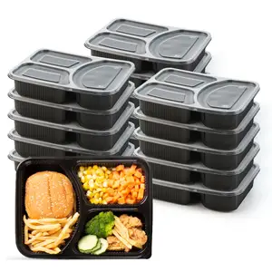 Récipient de stockage d'aliments en plastique sans Bpa avec couvercles restauration en plastique bureau micro-ondes boîte à lunch Bento à emporter