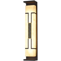 Lampe murale LED extérieure en acier inoxydable, style chinois moderne, luxe léger, étanche, pour entrée de villa, piliers muraux extérieurs
