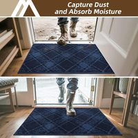 Tapis d'entrée anti-dérapants et lavables Dirt Trapper, tapis de bienvenue à profil bas, tapis de porte touffetés multicolores de qualité supérieure