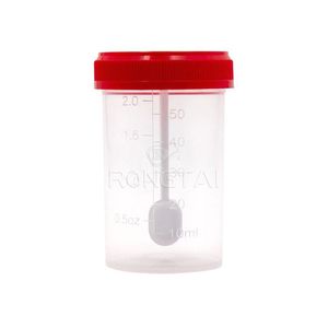 RONGTAI laboratuvar dışkı numune toplama fincan çin fabrika 30/40ML bireysel steril dışkı toplama konteyner ile etiket - Product Image 2