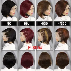 Letsfly Pixie Wigs13X4レースフロント人毛ウィッグ耳から耳までショートカットウィッグRemy Hair Wholesales 5pcs送料無料