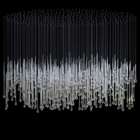 Lustre LED moderne en cristal en forme de goutte d'eau pour restaurant commercial, bar, villa de luxe, projet d'escalier