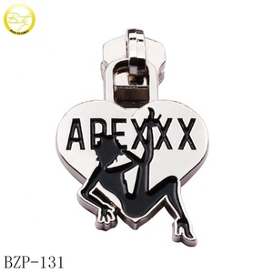 Túi Phụ kiện dây kéo thẻ nhà sản xuất Tùy chỉnh hình trái tim men logo thương hiệu <span class=keywords><strong>puller</strong></span> trượt cho quần áo - Product Image 1