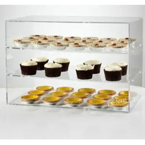 Transparante Supermarkt Food Cupcake Display Stand Organizer Bakken Acryl Brood Opbergdoos