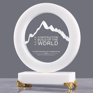 Médailles et Plaques de Récompense d'Assurance <span class=keywords><strong>en</strong></span> Marbre Vert de Forme Ronde avec Impression UV pour Souvenirs d'Entreprise - Product Image 6