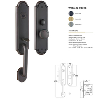 Juego de Manijas para Puertas de Acero con Diseño Tallado Vintage Europeo para Apartamentos, en Tres Colores, para Puertas de Madera Maciza