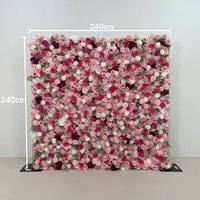 Muro de Flores Artificiales de Seda para Bodas, Fondo de Boda Moderno, Muro Floral 3D Rectangular, Arreglos Decorativos para Tiendas, Escaparates de Centros Comerciales