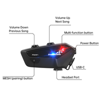 Casque de moto FreedConn Fx Pro 5.1 pour 4 motards, partage de musique sans fil, radio FM, écouteurs étanches, interphone ABS