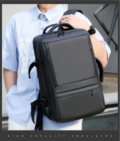 Sac à dos pour ordinateur portable imperméable antivol d'extérieur noir pour homme avec port USB, sac d'ordinateur souple pour étudiant 20-39L, sac à dos intelligent et tendance