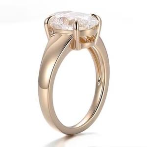 Anillo de Diamante Cultivado en Laboratorio, Oro Amarillo de 10k, 0.5ct, Forma Ovalada, Anillo de Compromiso con Diamante Cultivado en Laboratorio, Joyería para Mujer - Product Image 4