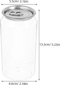 Vente en gros de canettes en plastique transparent PET de 330 ml, 500 ml et 650 ml pour boissons avec couvercles faciles à ouvrir - Product Image 5