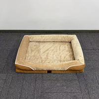 Meilleure Vente Grand Lit pour Chien en Mousse Luxe Imperméable Tendance Lavable Orthopédique Écologique Hiver Lin Motif Uni