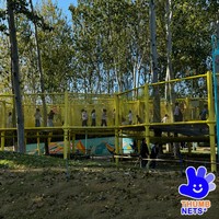 Équipement de parc pour enfants commercial personnalisé pour aire de jeux extérieure, avec passerelle, toboggan tubulaire en dôme, filet d'escalade en maille, mascotte extraterrestre, OEM