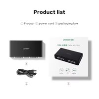 Répartiteur VGA UGREEN de bonne qualité 1 entrée 2 sorties, prend en charge 1920*1440P 60Hz pour PC, TV, moniteur