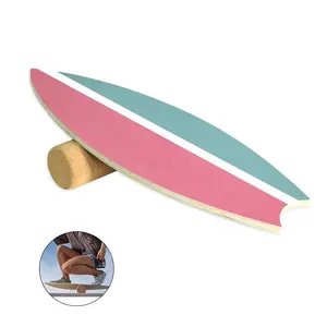 New Fitness Wooden Balance Board Skateboard Training Board Core Wood Surf Balance Board Trainer With Roller