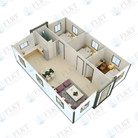 Maison préfabriquée de luxe FLKT à prix d'usine, conteneur extensible de 20 pieds et 40 pieds, maison conteneur pliable, mini-villa modulaire