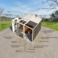 Maisonnette pliable multi-scènes extensible, maison préfabriquée mobile pour jardin, conteneur habitable à faible coût, villa résidentielle empilable et démontable