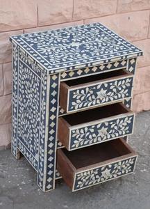 Meuble de rangement à tiroirs en incrustation d'os traditionnelle de qualité d'exportation, meubles artisanaux avec un design d'incrustation détaillé en vrac - Product Image 2