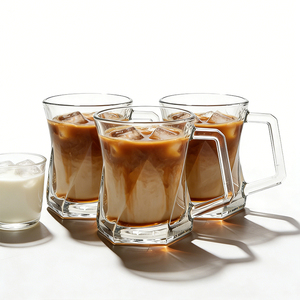 แก้วน้ำทรงบิดเกลียวคุณภาพสูง ขายดี แก้วใส 250 มล. แก้วชา แก้วกาแฟ แก้วน้ำมีหูจับ - Product Image 2