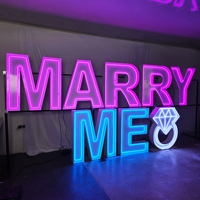 Lettres géantes LED « MARRY ME » pour proposition de mariage, enseigne lumineuse en métal RGB rétroéclairée pour la location d'événements