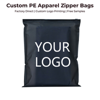 Sacs en plastique transparents refermables personnalisés en gros, sacs à fermeture éclair noirs mats pour perruques, sacs à fermeture éclair pour vêtements, sacs en polyéthylène avec logo imprimé