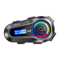 Auriculares para Casco de Motocicleta Q08, Kit de Sistema de Audio para Casco con Resistencia al Agua IPX6 y Cancelación de Ruido Dual