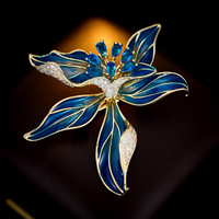 Broche de mariage pour femme plaquée cuivre avec motif iris français, bijou broche fleur