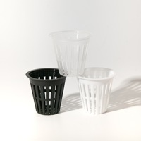 Ramah lingkungan 2-Inch Pot jaring plastik hitam berkebun Rumah Hidroponik keranjang jala lantai Pot bunga & penanam untuk menanam