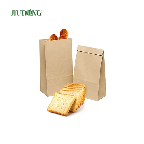 Geri dönüşümlü özelleştirilmiş Take Away gıda çantası moda alışveriş çantası kahverengi Kraft kağıt torbalar