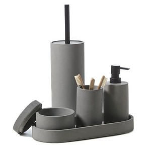 Grigio arenaria resina Hotel accessorio per il bagno set - Product Image 1