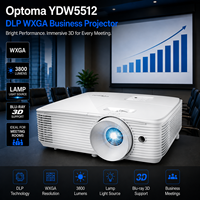 Projecteur d'affaires Optoma YDW5512 DLP 720P 3800 Lumens avec haut-parleur intégré de 10 W et 120 Hz pour 3D