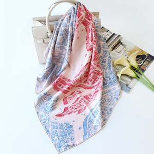 90x90cm Twill Mulberry Silk Square Scarf, Factory Direct Stock Wholesale Women Fashion <b>Shawl</b> Neck <b>Wrap</b> - Product Image 3