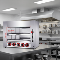 Équipement de cuisine commerciale en acier inoxydable, barbecue, rôtissoire à poulet, machine à salamandre 6 brûleurs, four infrarouge à gaz, haute performance