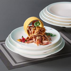 Xiangyuanmei round commercial serving <b>plates</b>, imitation porcelain <b>plates</b>, plastic cold dish <b>plates</b>, round <b>melamine</b> tableware - Product Image 3