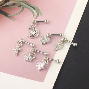 ヨーロッパアメリカの流行のチタン鋼耳骨ネイルイヤリングラブジルコン金メッキステンレス鋼ダイヤモンドEBay - Product Image 3