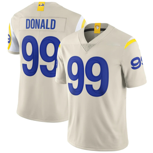 Venta al por mayor 2024 de alta calidad Cooper Kupp 10 # <span class=keywords><strong>Aaron</strong></span> <span class=keywords><strong>Donald</strong></span> 99 # camisetas de fútbol americano blanco-azul cosido pantalones cortos transpirables - Product Image 6