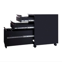 Archivador de Acero Moderno con 3 Cajones, Móvil y con Cerradura, para Almacenamiento Bajo Escritorio, Tamaño Carta/Legal/A4