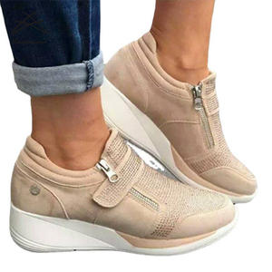 Taglie forti all'ingrosso da donna Casual <span class=keywords><strong>con</strong></span> Sole spesse e zeppa scarpe da passeggio in strass moda traspirante <span class=keywords><strong>con</strong></span> Glitter scarpe da ginnastica - Product Image 5