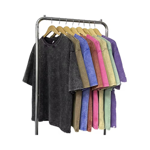 Custom Logo Acid Washed Vintage T Shirt Distressed Heavyweight <b>Blank</b> Oversized Tshirt 100% Cotton Heavy <b>Weight</b> for Men's T-shirt - Product Image 6